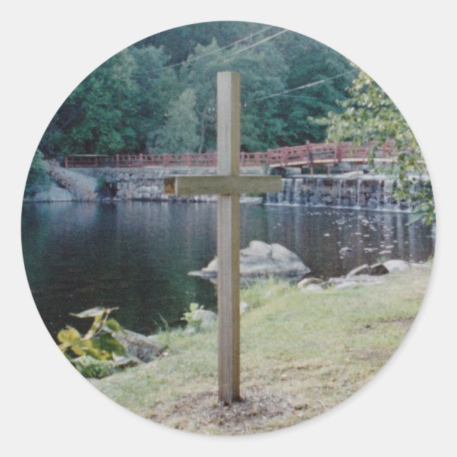 Salvation Cross Classic Round Sticker (Front)