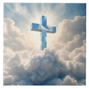 Salvation, Cross in the Clouds, Ceramic Tile