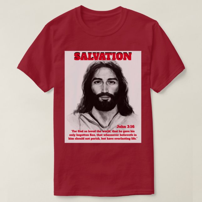 Salvation | Jesus | Burgundy | Unisex | T-shirt (Design Front)