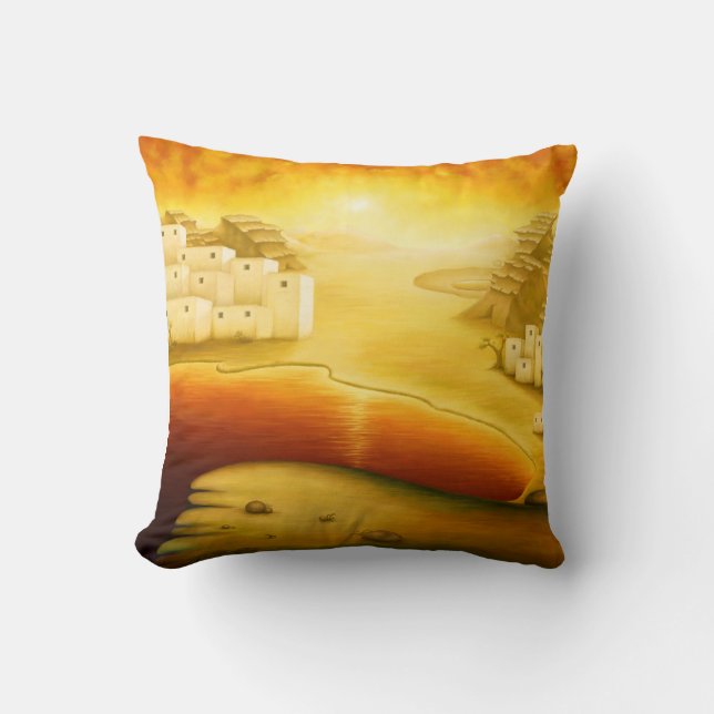 "Salvation" - Middle East, Orient Sunset Painting Cushion (Front)