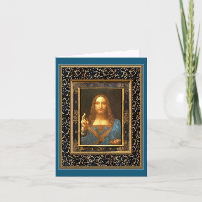 Salvator Mundi by Leonardo da Vinci Card (Front)