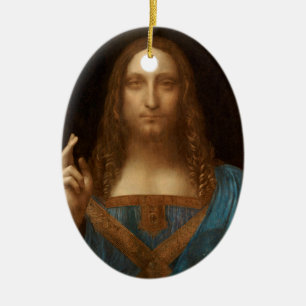 Salvator Mundi (by Leonardo da Vinci) Ceramic Ornament