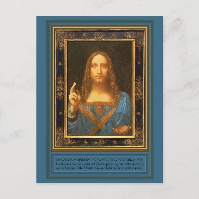 Salvator Mundi by Leonardo da Vinci circa 1500 Pos Postcard (Front)