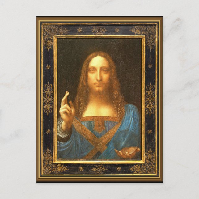 Salvator Mundi by Leonardo da Vinci circa 1500 Postcard (Front)