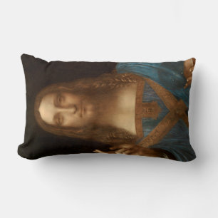 Salvator Mundi (by Leonardo da Vinci) Lumbar Cushion