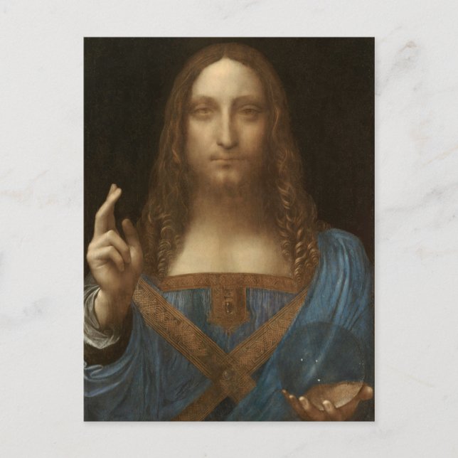 Salvator Mundi (by Leonardo da Vinci) Postcard (Front)