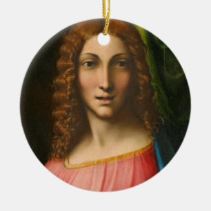 Salvator Mundi, c. 1515 (oil on panel) Ceramic Ornament
