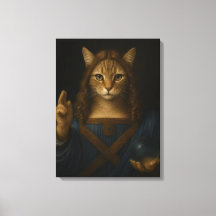 Salvator Mundi Cat Renaissance Parody Art