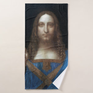 Salvator Mundi, Jesus Christ, Leonardo da Vinci Bath Towel