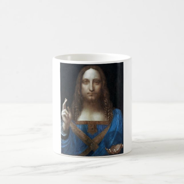 Salvator Mundi, Jesus Christ, Leonardo da Vinci Coffee Mug (Center)