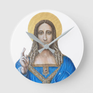 Salvator Mundi Round Clock