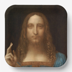 Salvator Mundi (Saviour of the World) (da Vinci) Paper Plate