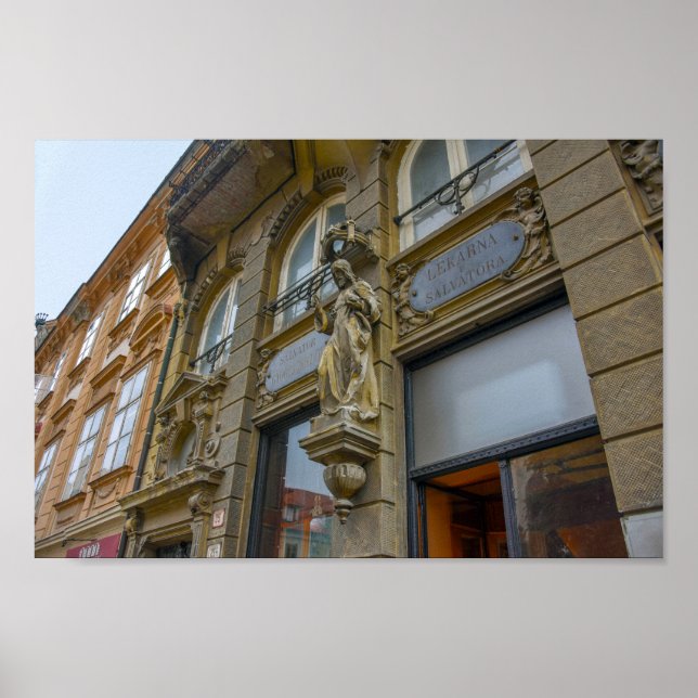 Salvator Pharmacy Exterior, Bratislava, Slovakia Poster (Front)
