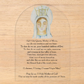 Salve Regina Acrylic Prayer Card Invitations