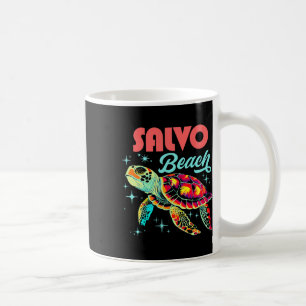 Salvo Beach Nc Artistic Sea Turtle Retro Coffee Mug