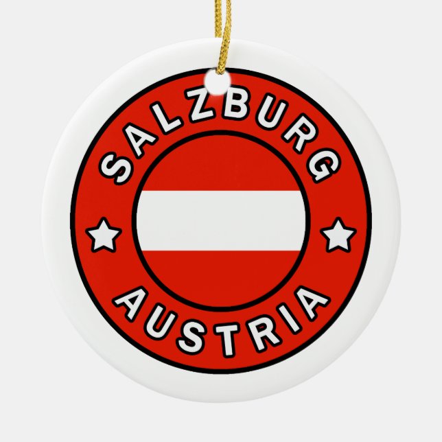 Salzburg Austria Ceramic Ornament (Front)
