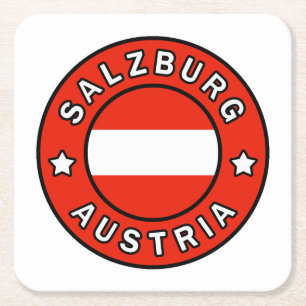 Salzburg Austria Square Paper Coaster