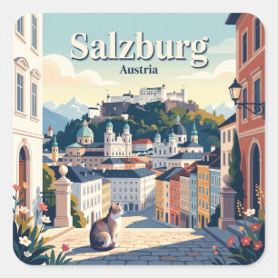 Salzburg Austria Square Sticker