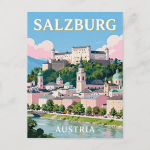 Salzburg Austria Travel Alpine Landmarks   Postcard