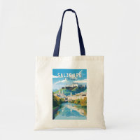 Salzburg Austria Travel Art Vintage