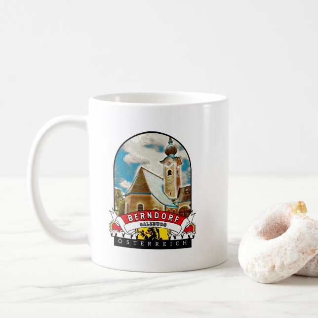 Salzburg Berndorf Austria Souvenir Coffee Mug (With Donut)