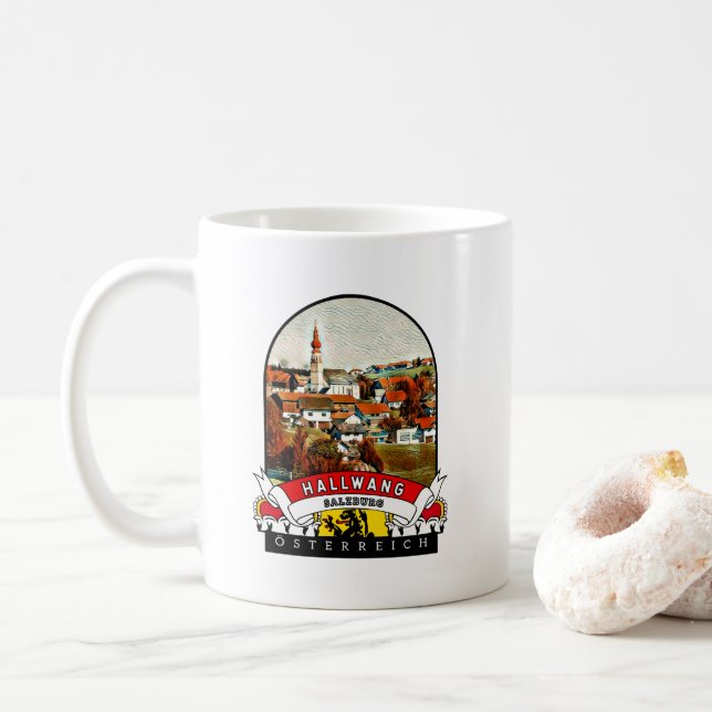 Salzburg Hallwang Austria Coffee Mug (With Donut)