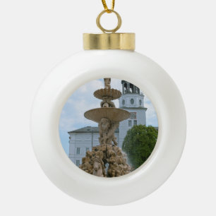 Salzburg Residence Fountain Ceramic Ball Christmas Ornament