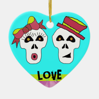 Sam and Sally Skull ornament