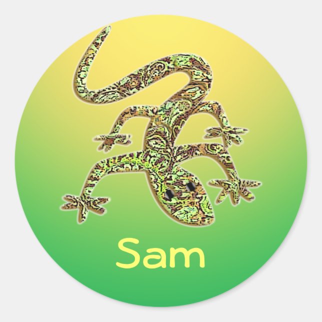 Sam Gecko / Salamander / Lizard Stickers (Front)