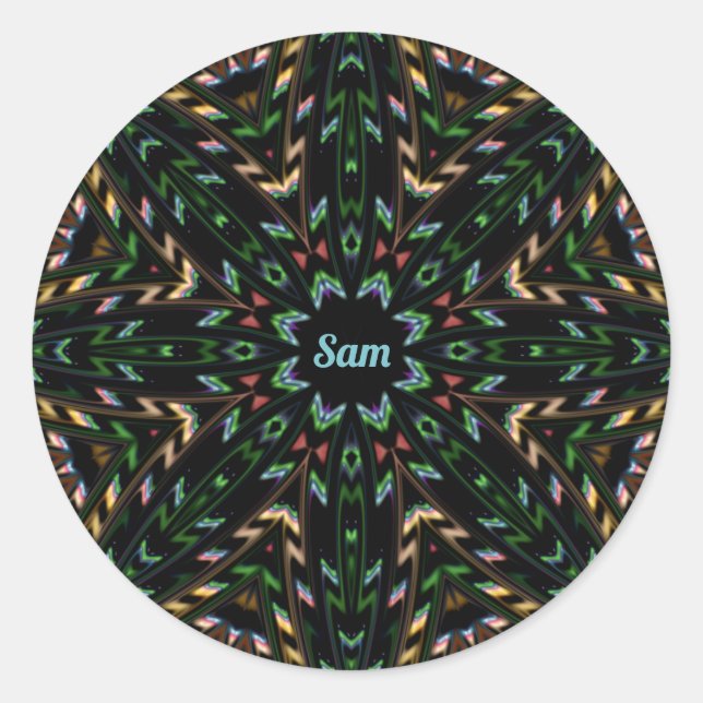 SAM ~ INTERGALACTIC Multicoloured  Classic Round Sticker (Front)