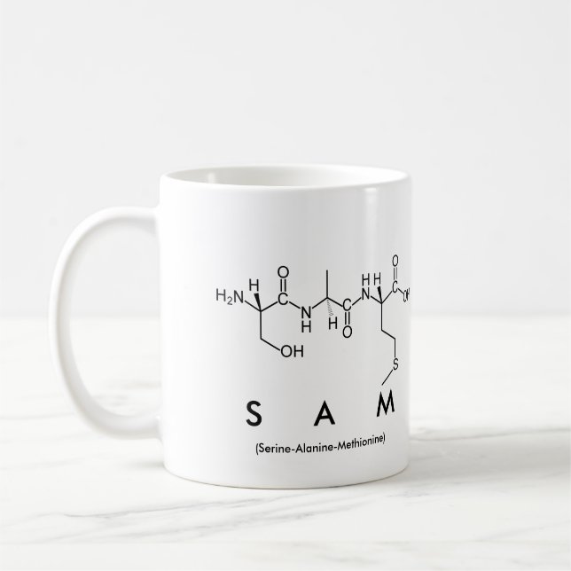 Sam peptide name mug (Left)