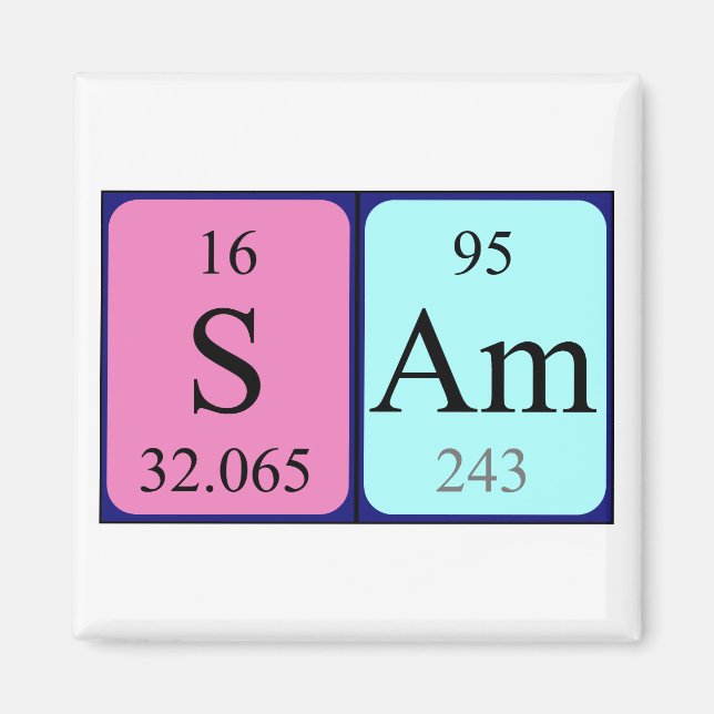 Sam periodic table name magnet (Front)