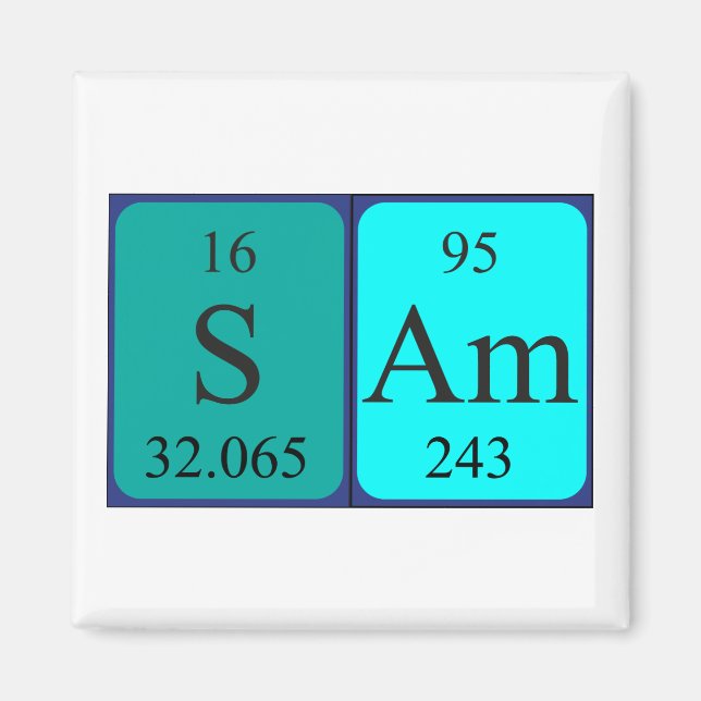 Sam periodic table name magnet (Front)