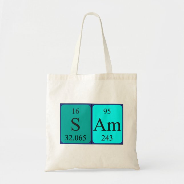 Sam periodic table name tote bag (Front)