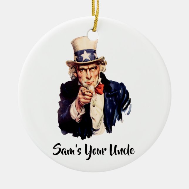 Sam’s Your Uncle Ceramic Ornament (Front)
