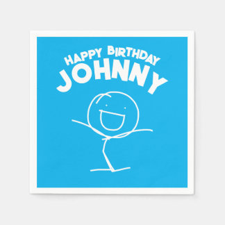 Sam Stickman Birthday Paper Napkins