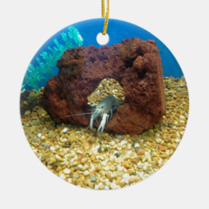 Sam the blue lobster crayfish ceramic ornament