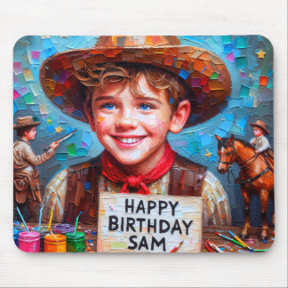 SAM ~ Zany Cowboy BIRTHDAY Gift ~  Mouse Pad
