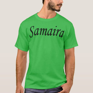 Samaira black name lettering text T-Shirt
