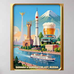 Samara Russia Space Heritage Travel Poster