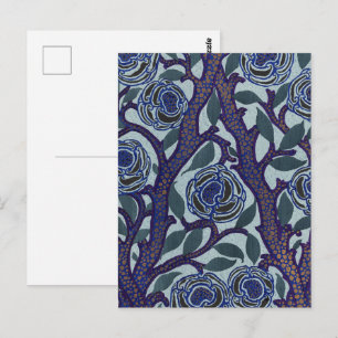 Samarkand inspired Floral Pattern Art Nouveau Postcard