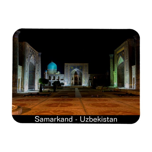 Samarkand, Uzbekistan - Registan square at night Magnet (Horizontal)