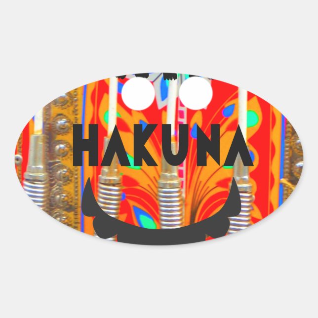 Samba Carnival colours Hakuna Matata blings.png Oval Sticker (Front)