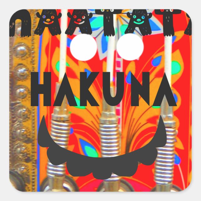 Samba Carnival colours Hakuna Matata blings.png Square Sticker (Front)