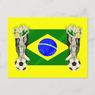 Samba football futebol fans 2010 Brazil flag gifts Postcard