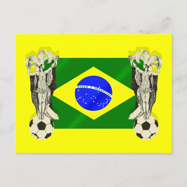 Samba football futebol fans 2010 Brazil flag gifts Postcard (Front)