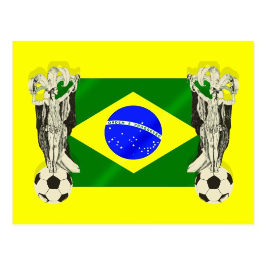 Samba football futebol fans 2010 Brazil flag gifts Postcard