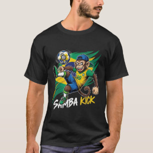 Samba Kick – Monkey Soccer Brazil Flag T-Shirt