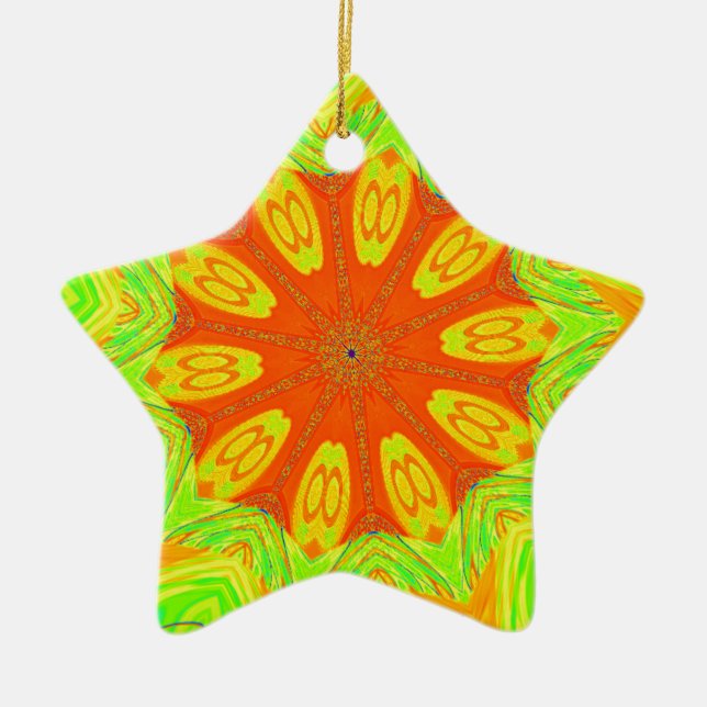 Samba Motif Art Print Ceramic Ornament (Front)