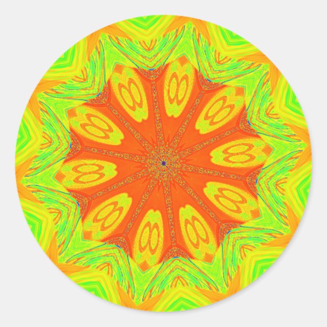 Samba Motif Art Print Classic Round Sticker (Front)